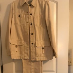 JEAN PANT SUIT...{COLOR} EGG SHELL